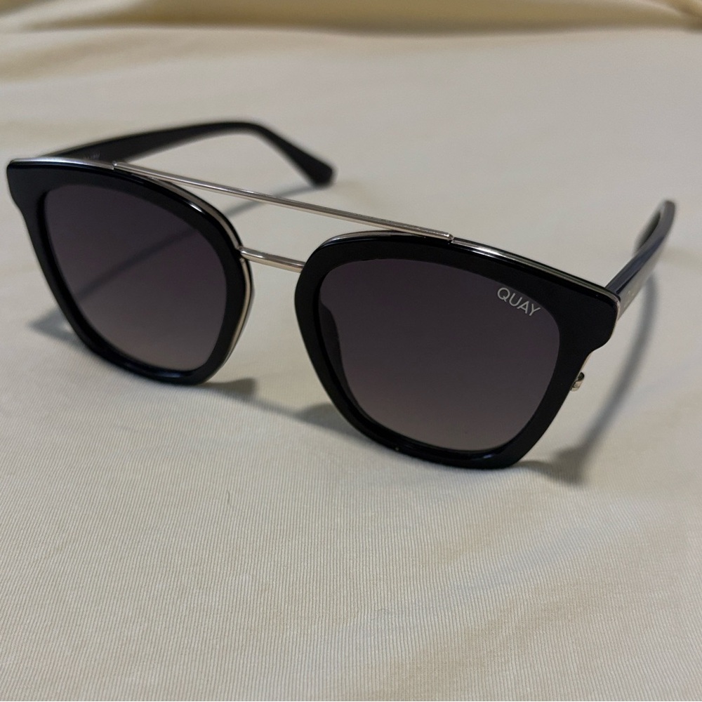 Quay Australia Black and Silver Sunglasses